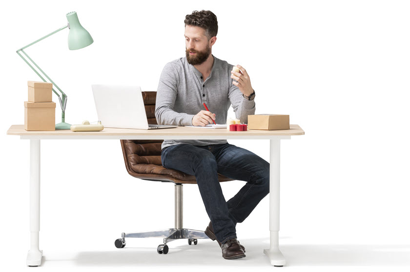 Man working at an office desk